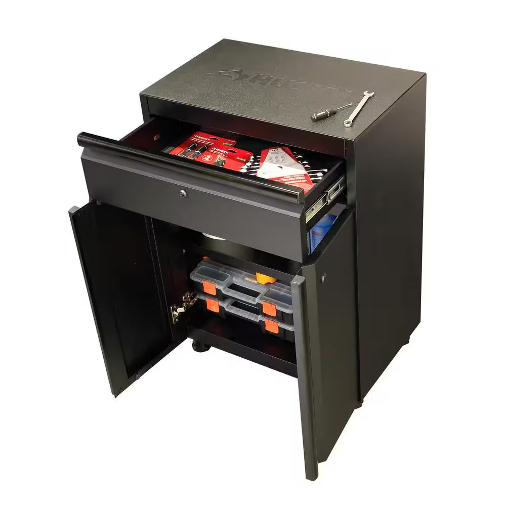Regular Duty Welded 54.5 In. W X 75 In. H X 19.6 In. D 21-Gauge Steel 3-Piece Garage Storage System in Black