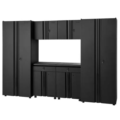 Regular Duty Welded 54.5 In. W X 75 In. H X 19.6 In. D 21-Gauge Steel 3-Piece Garage Storage System in Black