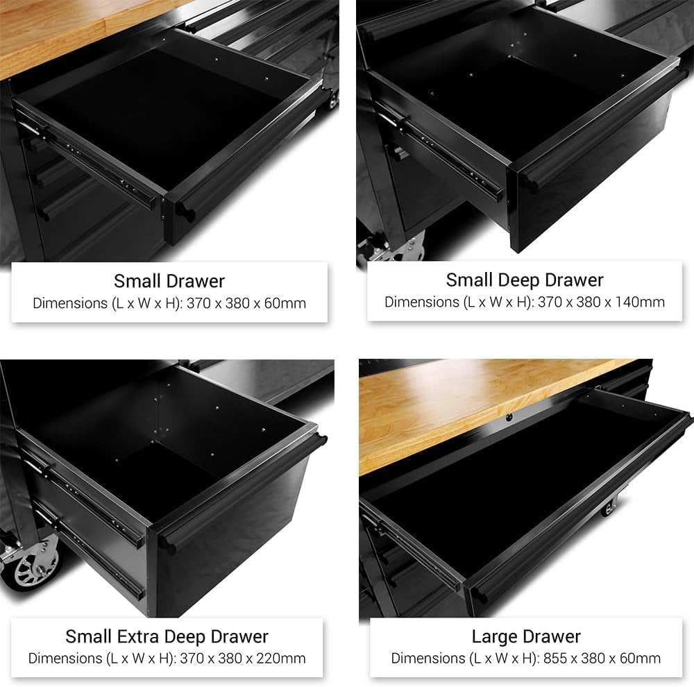 72 Inch 15 Drawers Tool Chest with 3 up Cabinet & Pegboard, Rolling Tool Cabinet with Drawers (Black)