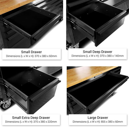 72 Inch 15 Drawers Tool Chest with 3 up Cabinet & Pegboard, Rolling Tool Cabinet with Drawers (Black)