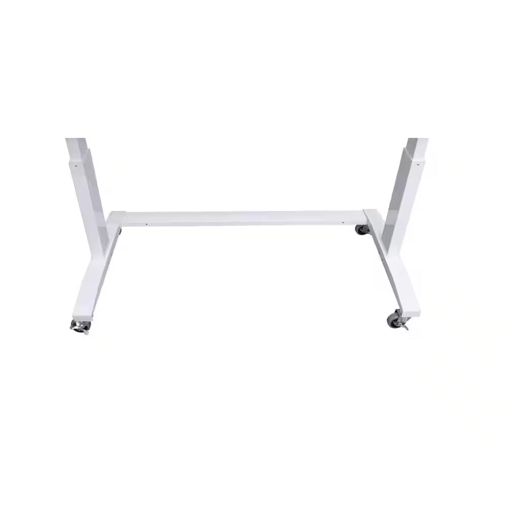 72 In. W X 24 In. D Adjustable Height White Workbench with Solid Wood Top