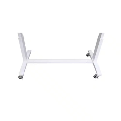 72 In. W X 24 In. D Adjustable Height White Workbench with Solid Wood Top